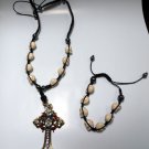White Skull Cross Pendant necklace bracelet set White Skull Cross Pendant necklace bracelet set