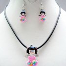 Lolita Kawaii Necklace Earrings Jewelry Set PINK Harajuku Lolita Kawaii Necklace Earrings Jewelry Set PINK Harajuku