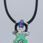 Kawaii Kitsch Figurine Necklace Earrings Jewelry Set GREEN