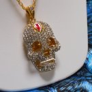 Halloween Bling! 3D Iced Out Skull Pendant #R Necklace Halloween Bling! 3D Iced Out Skull Pendant #R Necklace