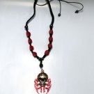 Day of the Dead Style Skull Large Metallic Pendant Red Skulls necklace Day of the Dead Style Skull Large Metallic Pendant Red Skulls necklace