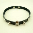 Biker/Punk Black Spiked Skull Choker Collar Necklace Biker/Punk Black Spiked Skull Choker Collar Necklace