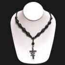 Bohemian Shamballa Skull Bead with Skull/Crossbones Pendant Necklace Bohemian Shamballa Skull Bead with Skull/Crossbones Pendant Necklace