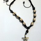 SKULLS Lariat White Skull Steel Skull Crossbones Pendant Necklace SKULLS Lariat White Skull Steel Skull Crossbones Pendant Necklace