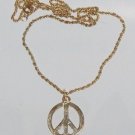 Artisan PEACE SIGN Crafts Gold Plate FASHION NECKLACE Artisan PEACE SIGN Crafts Gold Plate FASHION NECKLACE