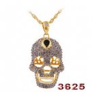 3D Moving skull Pendant Necklace Iced Out Black Gemstone Hip Hop Look 3D Moving skull Pendant Necklace Iced Out Black Gemstone Hip Hop Look