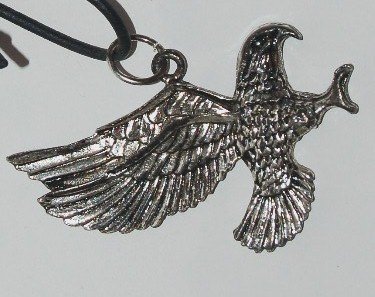 Attacking Eagle Fierce Silvertone NECKLACE Biker Rocker