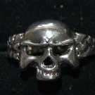 Ornate Biker helmet skull freak Artisan Unisex Ring size 11.5