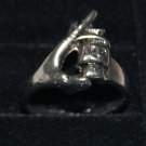 Skeletal Fingers holding skull w/tophat freak Artisan Unisex Ring size 9.5 Skeletal Fingers holding skull w/tophat freak Artisan Unisex Ring size 9.5