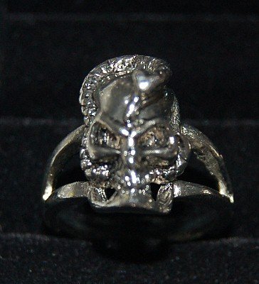 Attacking Snake Skull freak Artisan Unisex Ring size 9