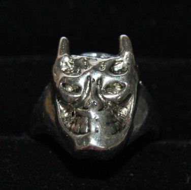 Lucifer's Mask Devil Skull freak Artisan Unisex Ring size 8.5