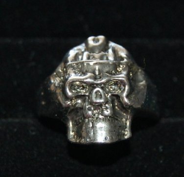 Ancient Warrior Battle helmet skull freak Artisan Unisex Ring size 9.5