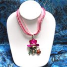 Vintage Rocker Style Fuschia Skull Cowboy hat & Rose Gemstone necklace Vintage Rocker Style Fuschia Skull Cowboy hat & Rose Gemstone necklace