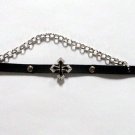 Iron Cross Inspired Rocker Black Leather and Chain Studded Bracelet Iron Cross Inspired Rocker Black Leather and Chain Studded Bracelet
