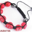 Shamballa Inspired Crimson Skull Bracelet