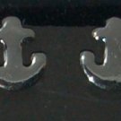 Anchors Away Nautical Silver Steel Stud Earrings, Metallic Jewelry