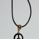 BLACK PEACE SYMBOL CHOKER Surfer, Hippie NECKLACE BLACK PEACE SYMBOL CHOKER Surfer, Hippie NECKLACE
