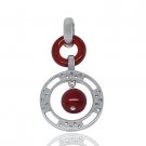 Red Agate Hoops Pendant Jewelry Gift