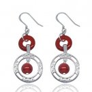 Red Agate Hoops Earrings Jewelry Gift