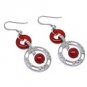 Red Agate Hoops Earrings Jewelry Gift