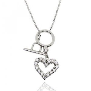 NEW ARRIVAL! Silver Heart CZ Necklace