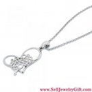 Silver Heart CZ Necklace Jewelry