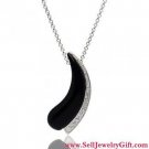 Agate And CZ Horn Necklace