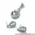925 Silver CZ Jewelry Set