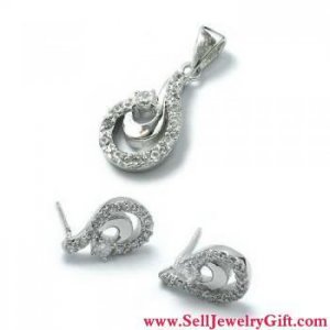925 Silver CZ Jewelry Set