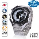 Free Shipping 4GB Men’s Metal Gossip Face IR Night Vision HD Camera Watch DVR Voice Active(F10)