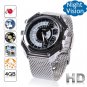 Free Shipping 4GB Men’s Metal Gossip Face IR Night Vision HD Camera Watch DVR Voice Active(F10)