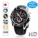 Free Shipping Steel Spy Camera Watch 1080P Voice Active 4GB (F5)