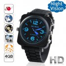 Free Shipping 4GB Unique Metal 1080P Hidden Spy Camera Watch Voice Control Active (F7)