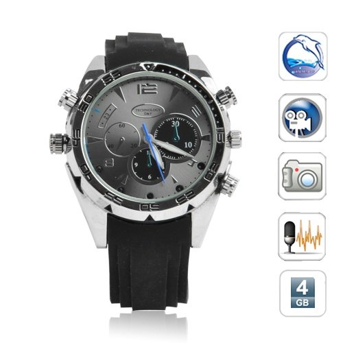 Stylish 4GB 1080P hd infrared Waterproof watch camera dvr Night vision Motion Detection Sensor W5000
