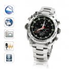 Men's Steel Wrist Watch Hidden Camera DVR Spy Camera Motion Sensor 1080P 4GB (W2000)