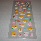 Kamio Cat and Hampster Puff Stickers