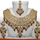 Indian Fashion Jewelry Jodha Akbar Necklace Set 921 Coffee