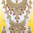 Indian Costume Jewelry Bridal Set Jodha Akbar 811 Maroon With Matha Patti