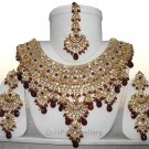 Fashionable Jewelry Jodha Akbar Necklace Set Burgundy