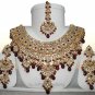 Fashionable Jewelry Jodha Akbar Necklace Set Burgundy