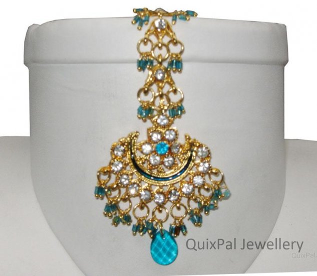 Turquoise Indian Costume Jewelry Jodha Akbar Necklace Set 921