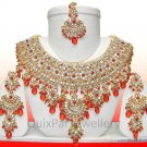 Indian Costume Jewelry Jodha Akbar Necklace Set 921 Red