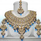 Indian Costume Jewelry Jodha Akbar Necklace Set 921 Blue