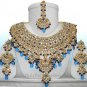 Indian Costume Jewelry Jodha Akbar Necklace Set 921 Blue