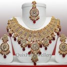Indian Jewellery Party Wear Gole Tikla Necklace Set 806 Maroon