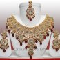 Indian Jewellery Party Wear Gole Tikla Necklace Set 806 Maroon