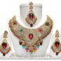 Indian Costume Bridal Jewellery Crescent Necklace Set 001 Multi