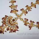 Jodha Akbar Bollywood KUNDAN Matha Patti 811 Burgundy