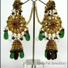 Beautiful Gold Plated Golden CZ Bridal Earrings 719