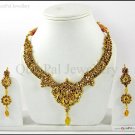 Bollywood Fairy CZ Studded Necklace Set 432 Golden